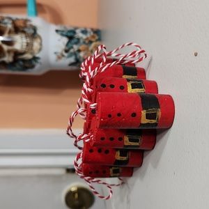 Hand Crafted Wine Corks Santa 10 Set Ornaments